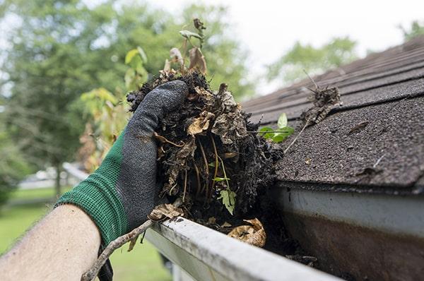 gutter cleaning should typically be done at least twice a year, in the spring and fall